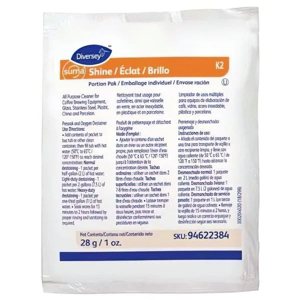 Diversey 1 Oz Suma Powder Shine Portion Packet (100-Case)