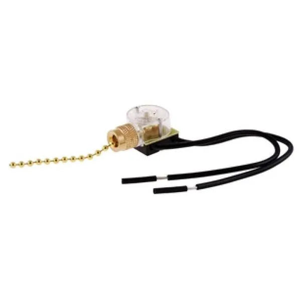 Hubbell® Single Pole Pull Chain Canopy Switch 6a 125v, Brass