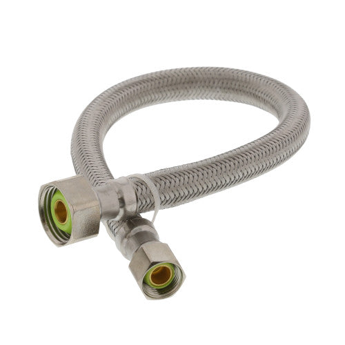 Braided Polymer Toilet Supply Line 3/8" x 7/8" Brass Nut