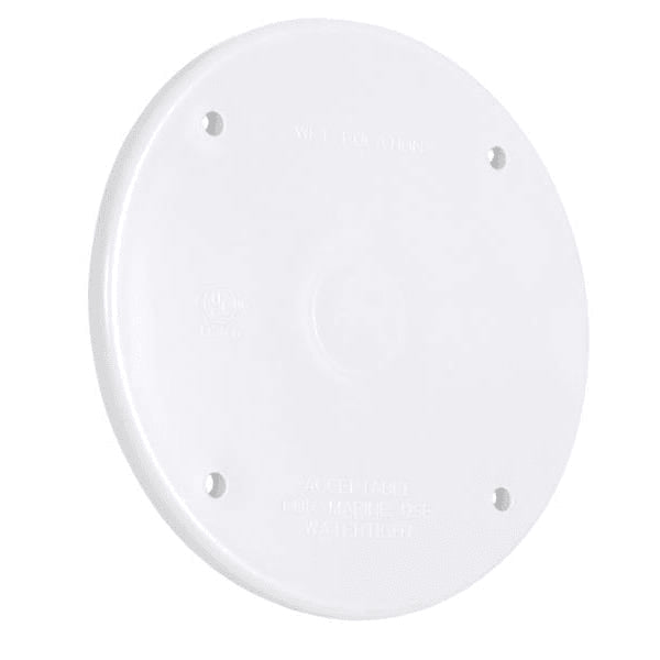 Hubbell 4 In 1-Gang Round Polycarbonate Blank Cover (White)