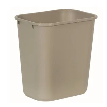Rubbermaid Commercial 7 Gal. Deskside Rectangular Trash Can, Medium, Beige