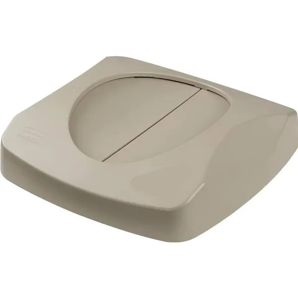 Rubbermaid Commercial 23 Gallon Untouchable Square Swing Trash Can Lid (Beige)