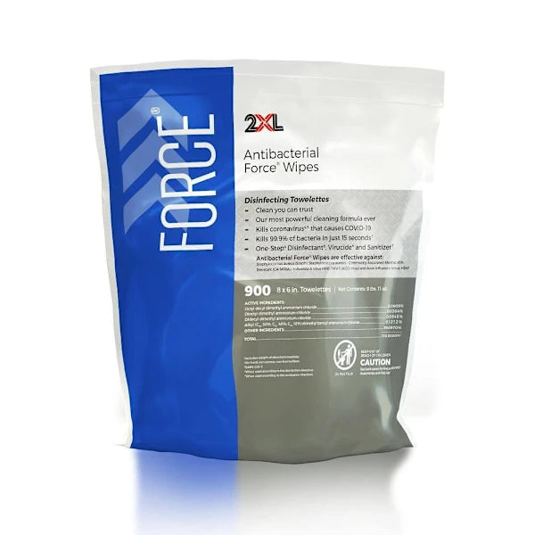 2xl Force Antibacterial Wipes, 900 Sheet Refill Rolls
