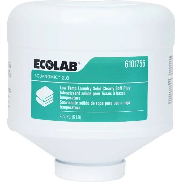 Ecolab® Aquanomic 2.0 Low Temp Laundry Solid Clearly Soft Plus 2, 6lb