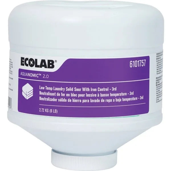Ecolab® Aquanomic 2.0 Low-Temp Laundry Solid Sour W/ Iron 3rd Control, 6lb