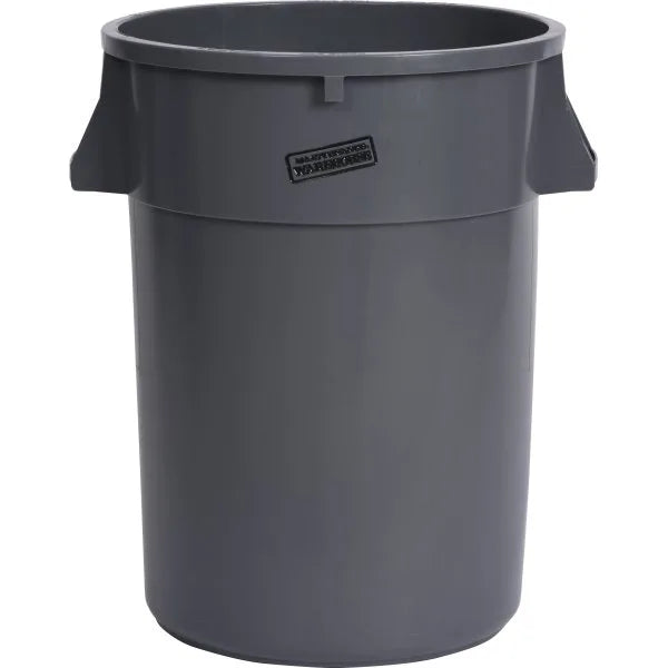 Maintenance Warehouse® 44 Gallon Round Waste Receptacle W/ Handle (Gray)