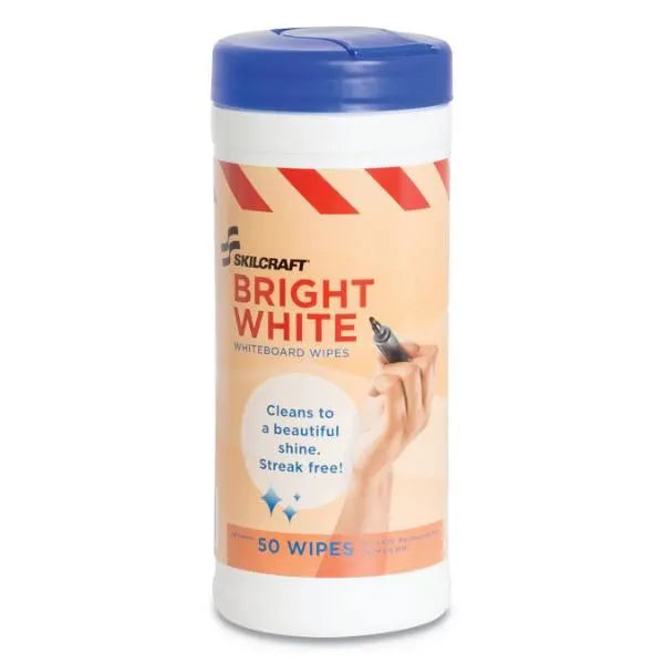 Skilcraft Pre-Moistened Whiteboard Wipes, 50 Wipes/Dispenser