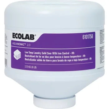 Ecolab® Aquanomic 2.0 Low-Temp Laundry Solid Sour W/ Iron Control 4th, 6lb