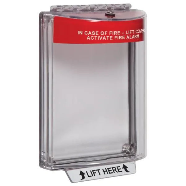 Safety Technology Universal Stopper, Flush Mount, No Sounder, Red, Fire Label