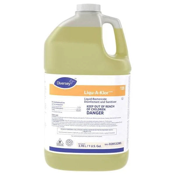 Diversey Liqu-A-Klor 1 Gallon Disinfectant And Sanitizer, Liquid-Bactericide