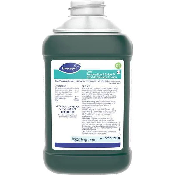 Crew® Restroom Floor & Surface Sc Non-Acid Disinfectant Cleaner, 2.5 L