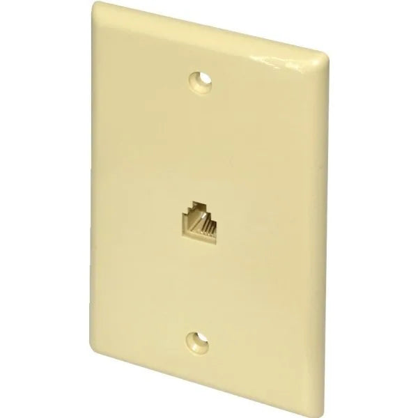 Adamax Surface Phone Jack Wall Plate, Ivory