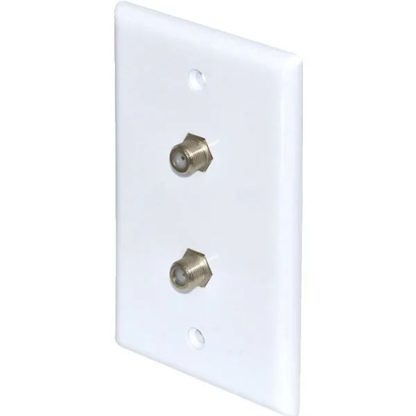 Adamax Dual Cable Wall Plate, White