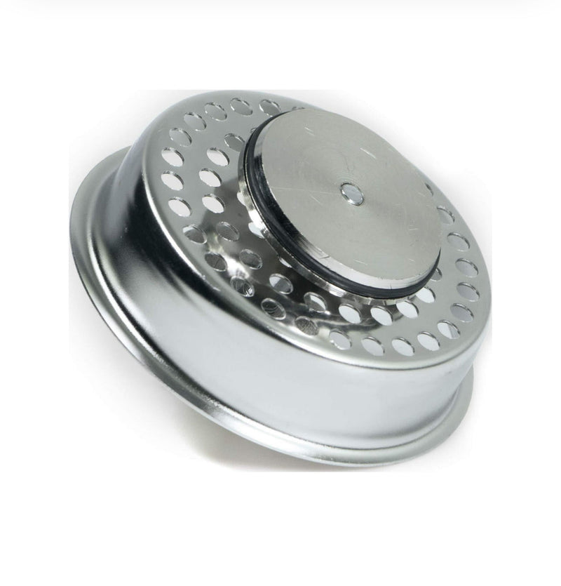 kitchen sink basket strainer replacement for kohler style drains stainless steel - with spring steel stopper #75131