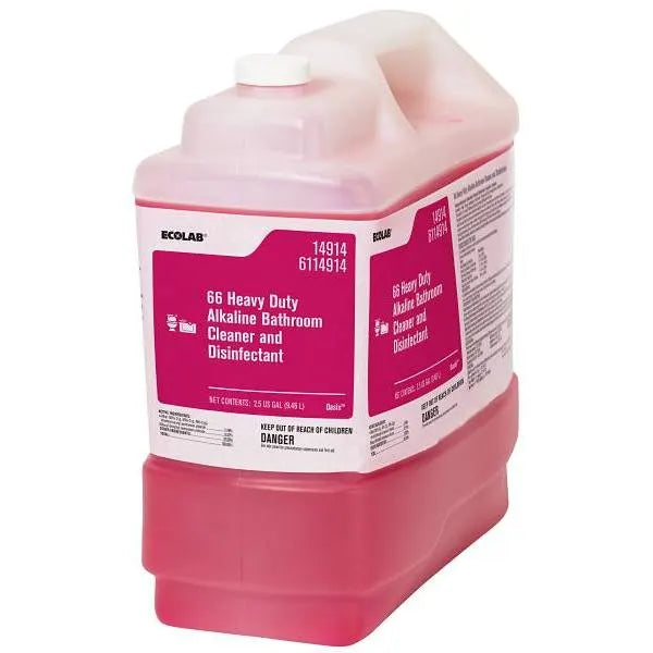 Ecolab® 2.5 G. 66 Heavy Duty Alkaline Bathroom Cleaner And Disinfectant