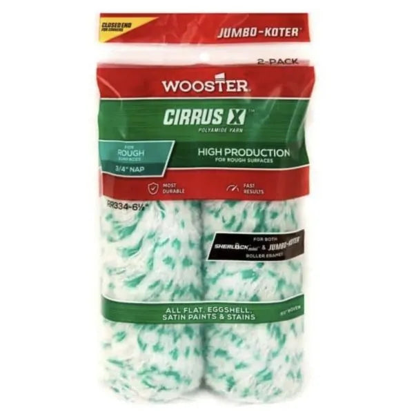 Wooster 6 1/2" X 3/4" Cirrus X Mini Polyamide Hd Woven Roller, Package Of 2