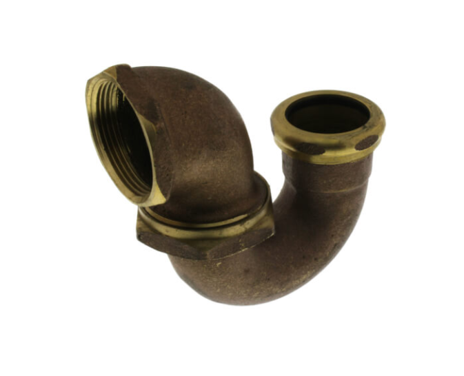 SJ NUT, LESS CLEANOUT LA PATTERN TRAP ROUGH BRASS