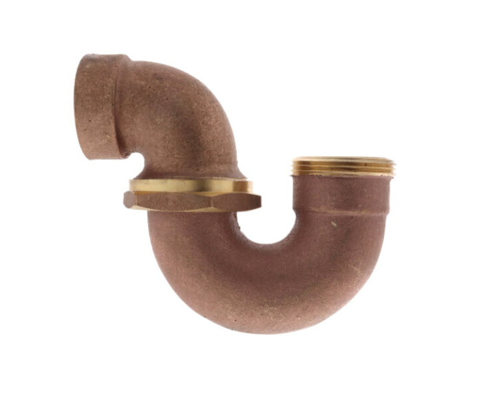 SJ NUT, LESS CLEANOUT LA PATTERN TRAP ROUGH BRASS