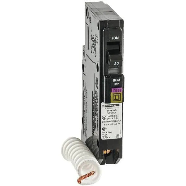 Square D Qo 20 Amp Single-Pole Dual Function, Cafci And Gfci Circuit Breaker