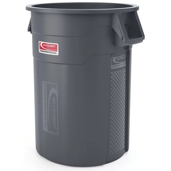 Suncast Commercial Utility Trash Can, 55 Gal, Gray