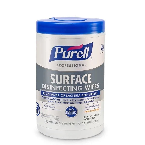 Purell 7 In. X 8 In. Professional Surface Disinfecting Wipes Citrus
