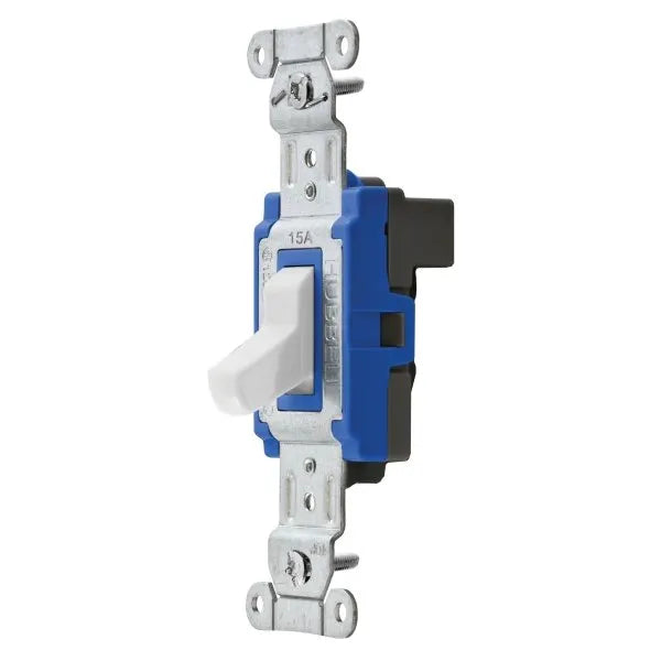 Hubbell 15 Amp 120/277 Volt 1-Pole Snap-On Switch (White)