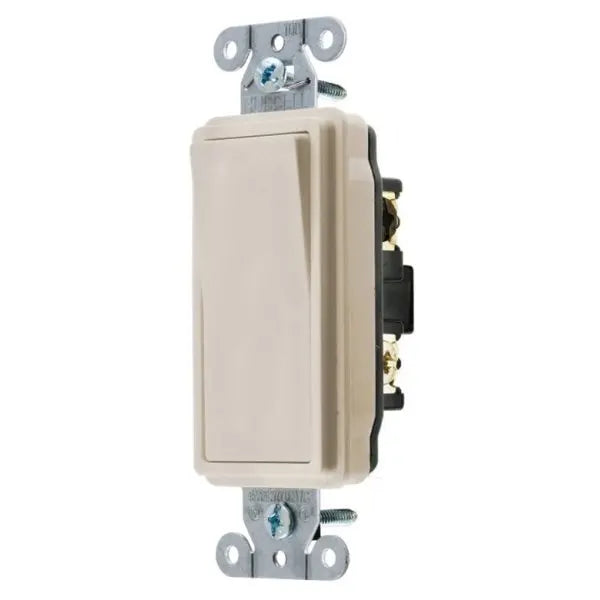 Hubbell-Pro 20 Amp 3-Way/2-Position Decorator Switch (Light Almond)