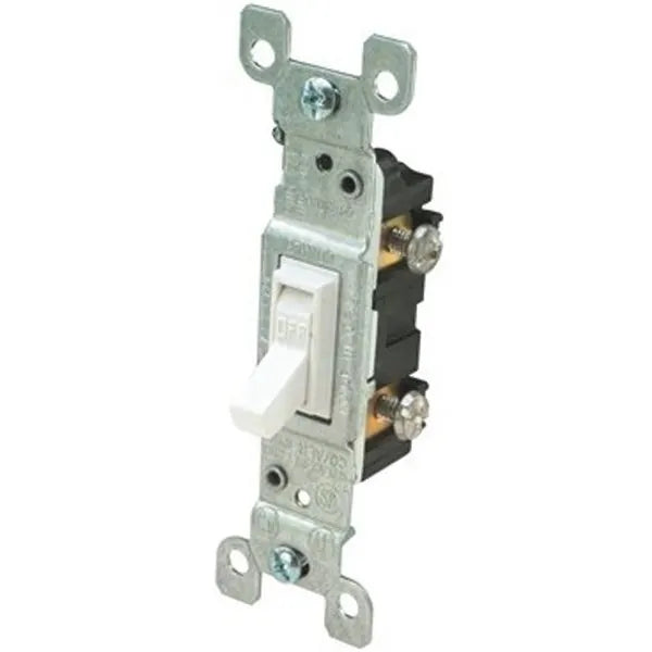 Leviton 120-Volt 15 Amp 3-Way Residential Co/Alr Ac Quiet Toggle Switch, White