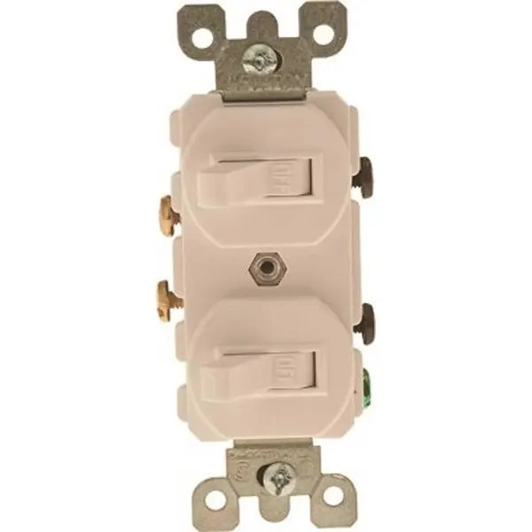 Leviton 120/277v 15 Amp 1-Pole Duplex Commercial Ac Combination Switch, Ivory