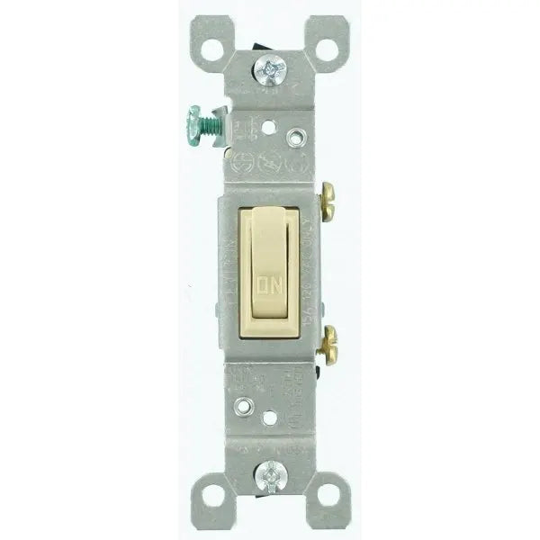 Leviton 15 Amp Single-Pole Toggle Switch, Ivory