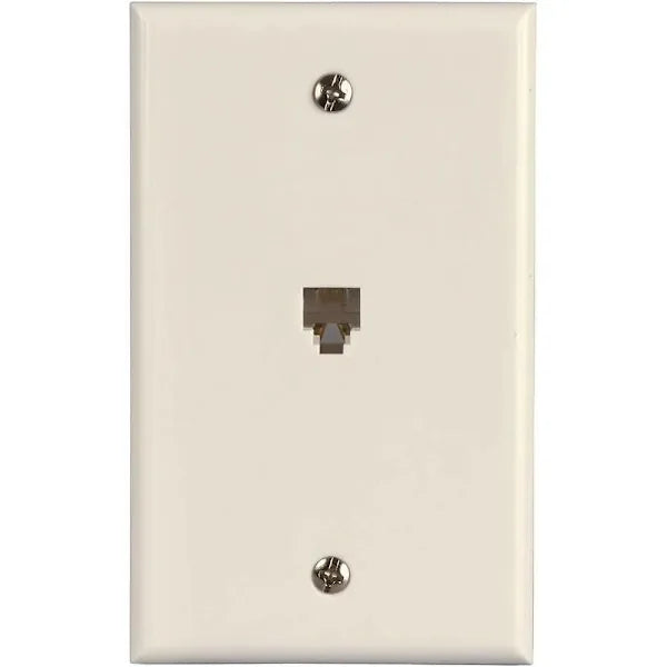 Westek 1-Gang 6-Position 4-Conductor Phone Jack With Wall Plate