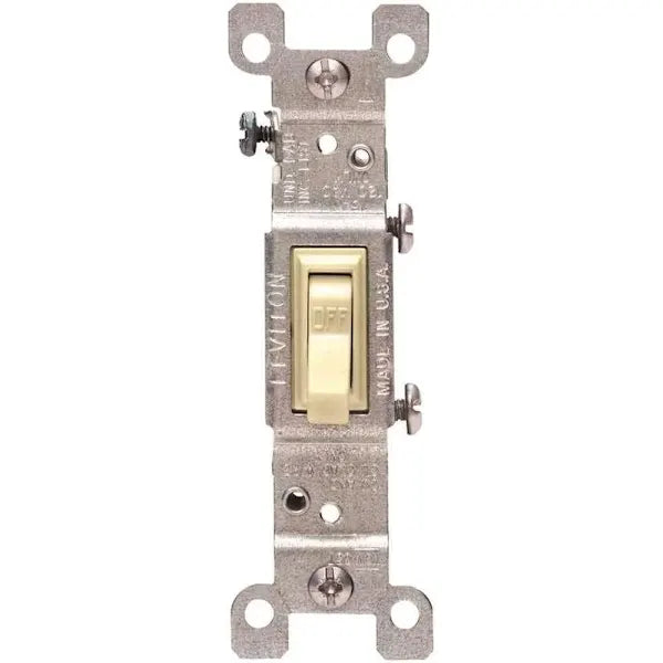Leviton 15 Amp Single Pole Switch, Ivory