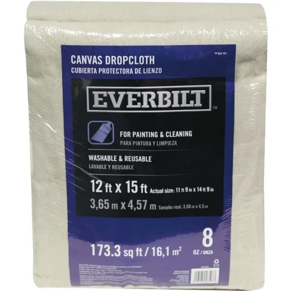 Everbilt 12 Ft. X 15 Ft. 8 Oz. Heavyweight Canvas Drop Cloth