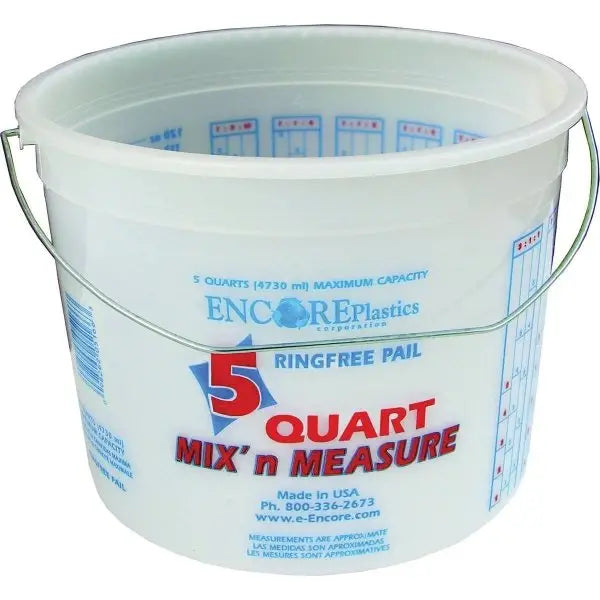 Encore 5 Qt Clearvue Ringfree Pail, Wire Handle, Graduations