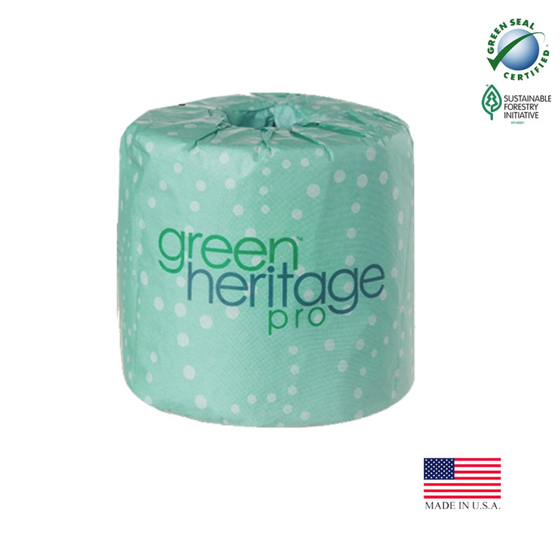 Green Heritage Pro Bathroom Tissue White 2 ply 4"x3.1" 400 Sheets 96/400 cs