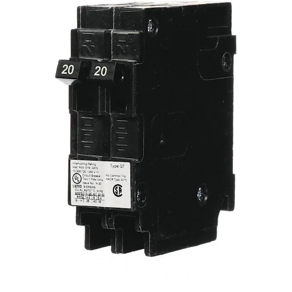 Siemens 20 Amp Tandem Single Pole Type Qt Ncl-Circuit Breaker