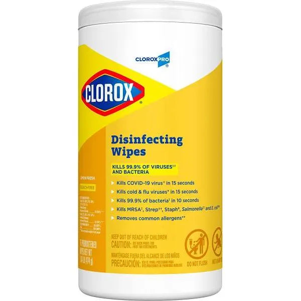 Clorox Disinfecting Wipes, Cloroxpro, Lemon Fresh, 75 Count Canister