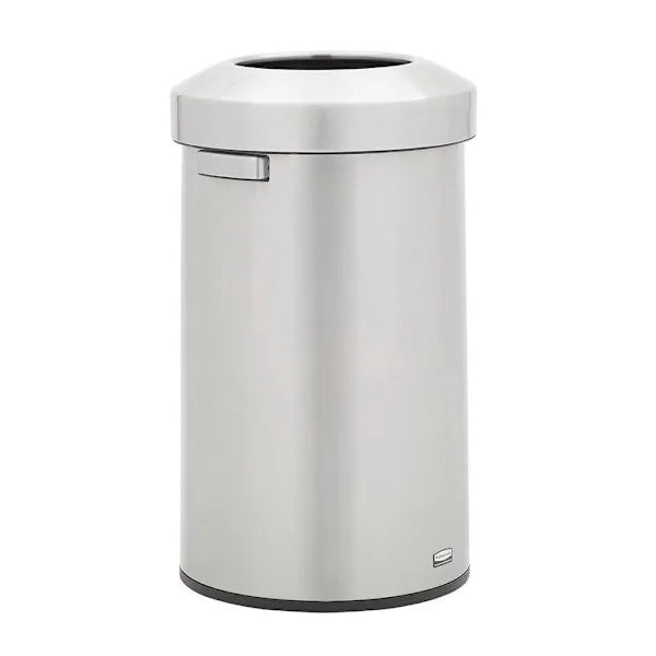 Rubbermaid Commercial Refine 23 Gal. Round Trash Can, Stainless Steel