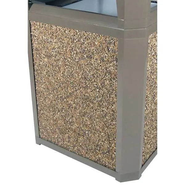 Rubbermaid Commercial Landmark 45 Gal River Rock Decorative Trash Can Panel