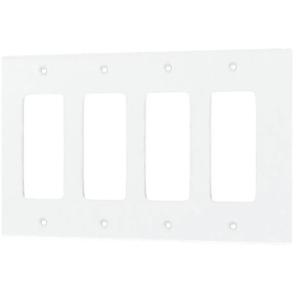 Leviton White 4-Gang Decorator/Rocker Wall Plate