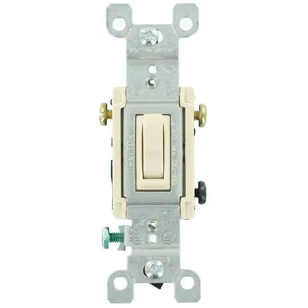 Leviton 15 Amp 3-Way Toggle Switch, Light Almond