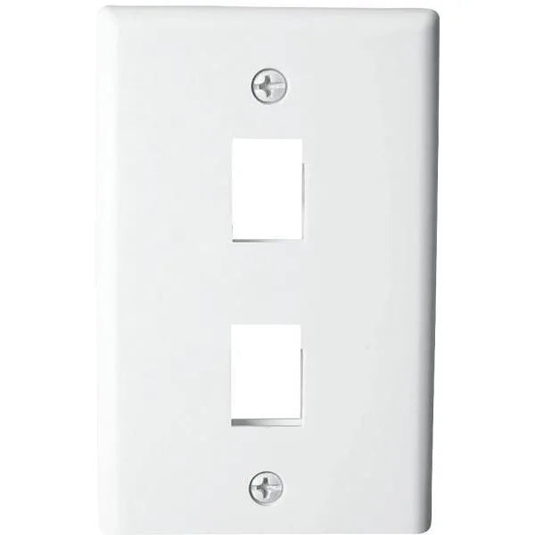 Westek 1-Gang Multi-Media Wall Plate 2-Port Plastic, White