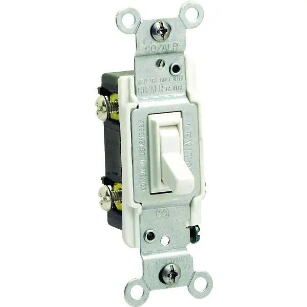 Leviton 15 Amp 3-Way Co/Alr Ac Quiet Toggle Switch, Ivory