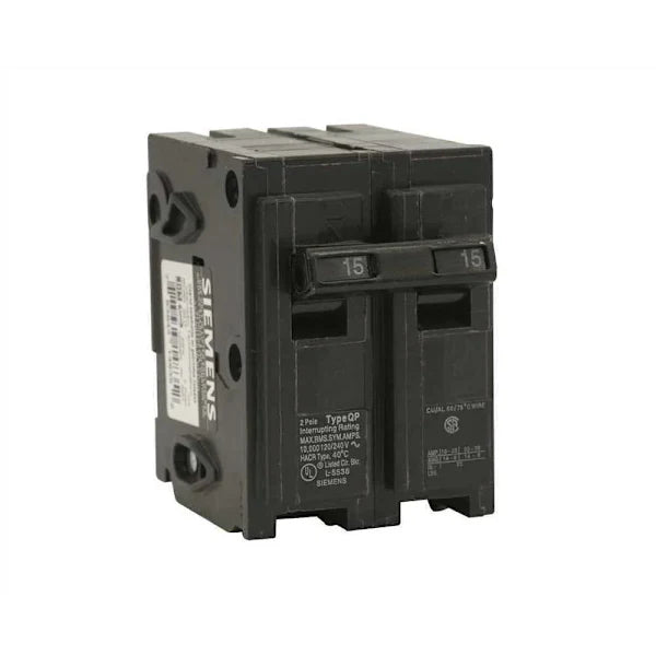 Siemens 15 Amp Double-Pole Type Qp Circuit Breaker