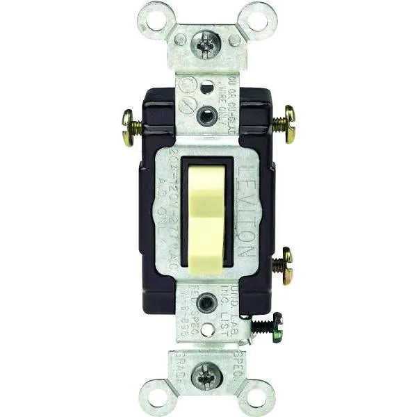 Leviton 20 Amp 120-Volt/277-Volt 3-Way Commercial Ac Quiet Toggle Switch Ivory