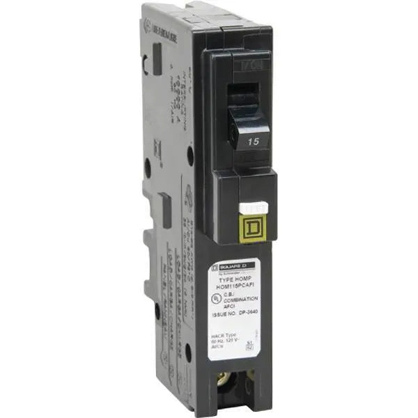 Square D Homeline 15a 1-Pole Plug-On Neutral Combo Arc Fault Circuit Breaker