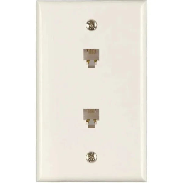 Westek 1-Gang Duplex Phone Jack W/Wall Plate, White