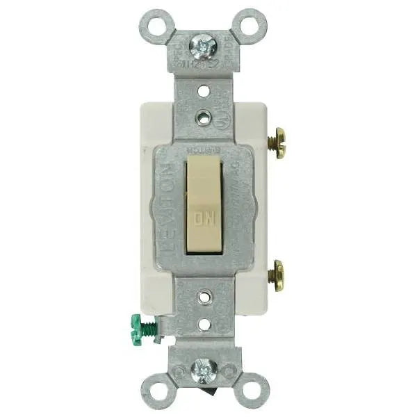 Leviton 15 A 120/277-Volt 1-Pole Commercial Grade Ac Quiet Toggle Switch Ivory