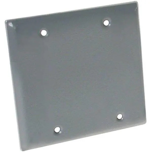 Bell N3r Weatherproof Wall Outlet Cover Plate, Outdoor Electrical Box, Blank Aluminum, 2-Gang