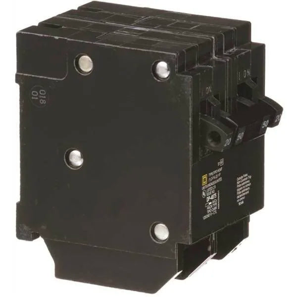 Square D Homeline 2-20 A Single-Pole 1-50 A 2-Pole Quad Tandem Circuit Breaker